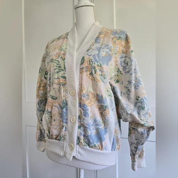 Vintage Tony France Floral Button-Up Cardigan - Picture 3 of 8